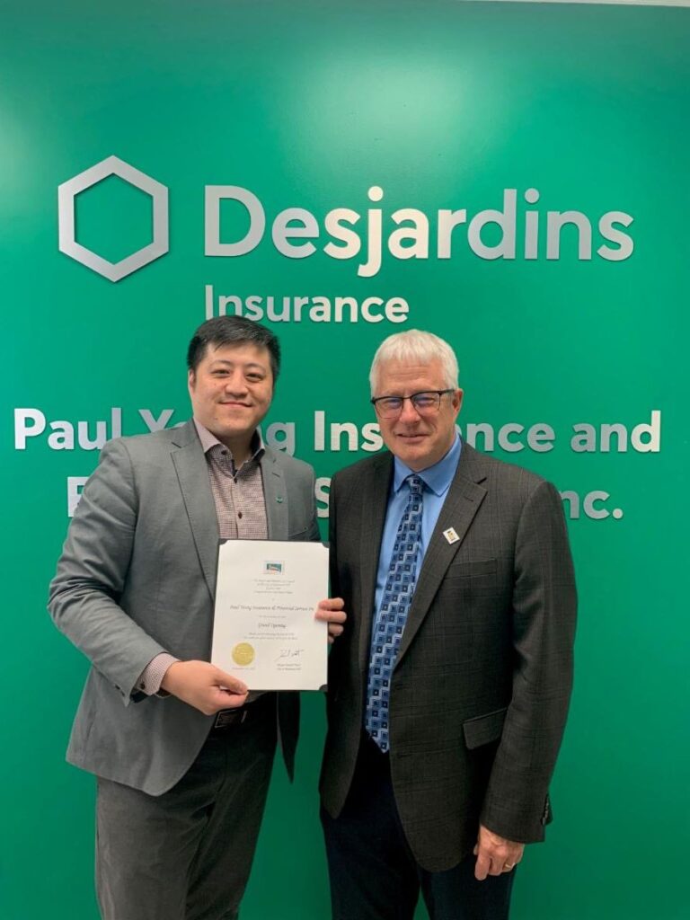 Congratulations and Welcome to Paul Yeung of Desjardin Insurance - thank you for choosing Richmond Hill
